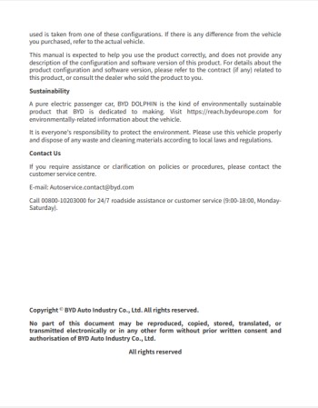 byd dolphin 2025 owners manual rhd